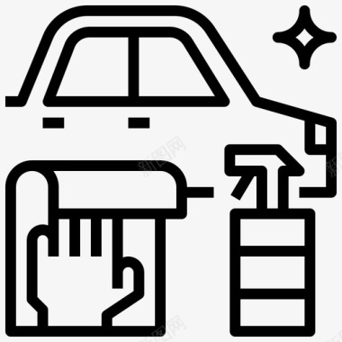 汽车服务洗车8直线图标图标