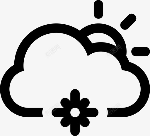 Cloud Snowflake Sunsvg_新图网 https://ixintu.com Cloud Snowflake Sun