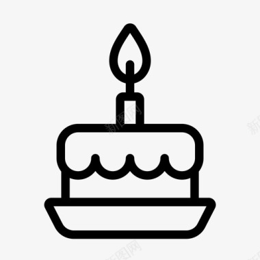 有蜡烛的蛋糕生日庆祝图标图标