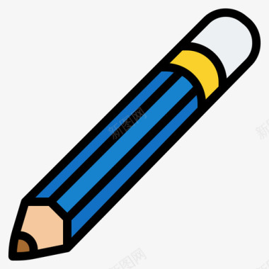 铅笔返校91直线颜色图标图标