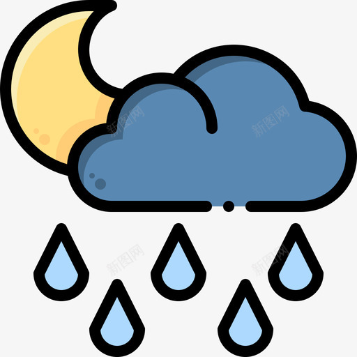 多雨天气239线性颜色图标svg_新图网 https://ixintu.com 多雨 天气 线性 颜色