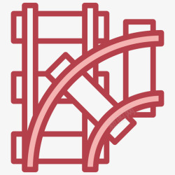 道岔道岔42号铁路红色图标高清图片