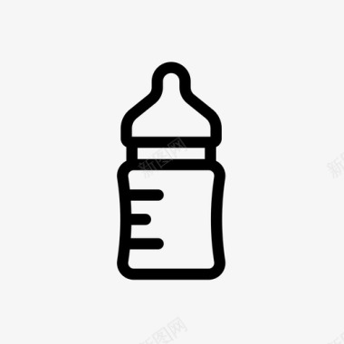 奶瓶婴儿奶瓶家用电器轻边型图标图标