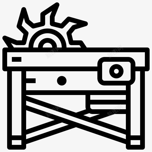 圆锯制造40线性图标svg_新图网 https://ixintu.com 制造 圆锯 线性