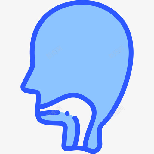 喉咙医学193蓝色图标svg_新图网 https://ixintu.com 医学 喉咙 蓝色