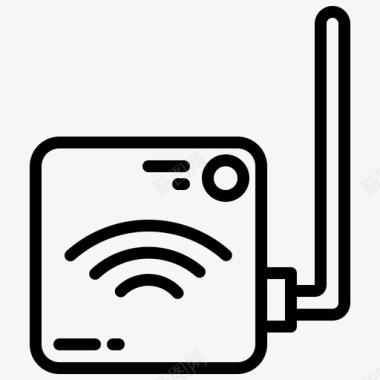 Wifi路由器智能生活线性图标图标