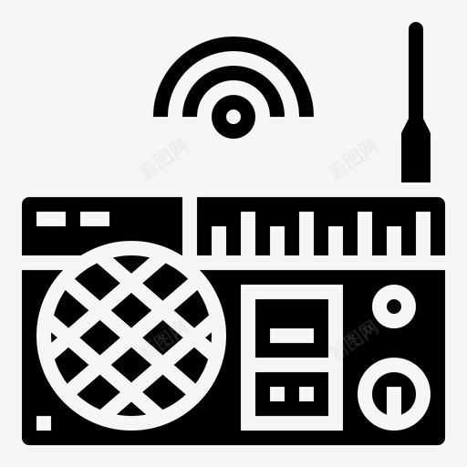 无线电广播设备图标svg_新图网 https://ixintu.com 卫星 听力 广播 无线电 电力 电话 综合 设备