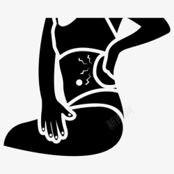 支撑疼痛部位受伤女性意外背痛图标高清图片