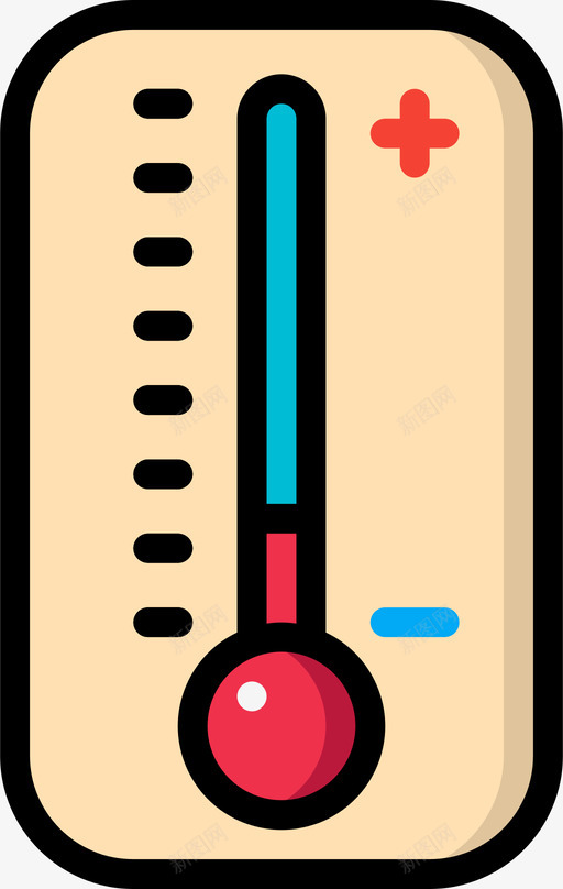 温度计冬季线性颜色图标svg_新图网 https://ixintu.com 冬季 温度计 线性 颜色