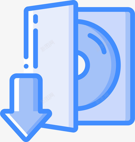 Dvd流媒体3蓝色图标svg_新图网 https://ixintu.com Dvd 流媒体 蓝色