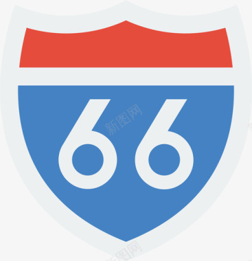 66号公路美国路标4号平坦图标图标
