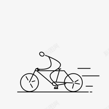 骑自行车晨练活动图标图标
