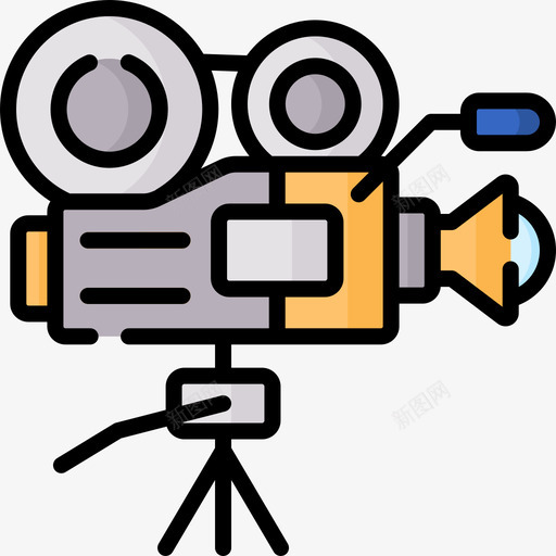 电影摄影机电视38线性彩色图标svg_新图网 https://ixintu.com 彩色 摄影机 电影 电视 线性