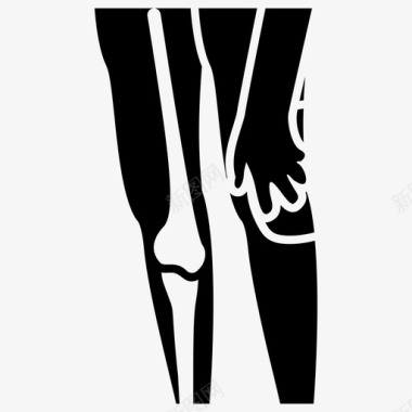 膝关节骨关节骨图标图标