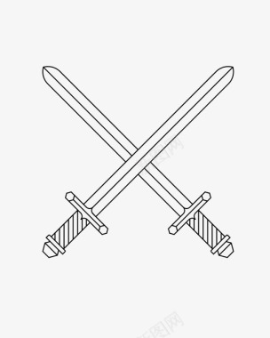 剑交叉剑武器图标图标