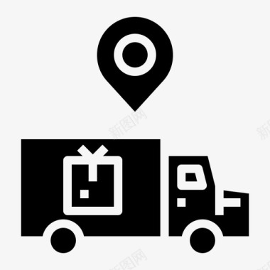 卡车追踪运输电子商务图标图标