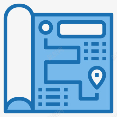 地图旅行工具3蓝色图标图标