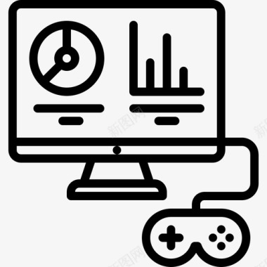 统计电子游戏12线性图标图标