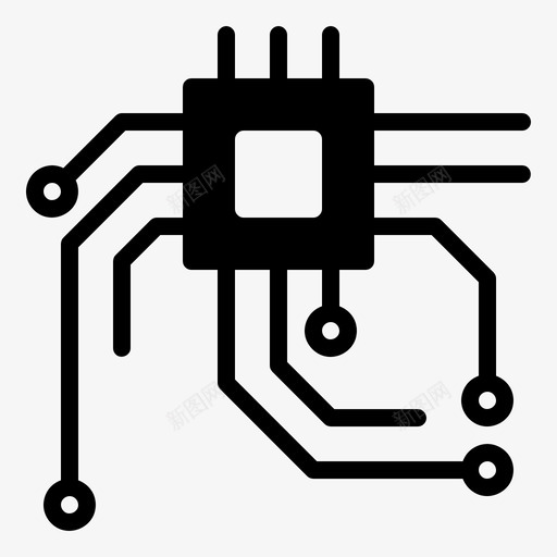 pcb芯片cpu图标svg_新图网 https://ixintu.com cpu pcb 处理器 字形 微控 控制器 电子 芯片