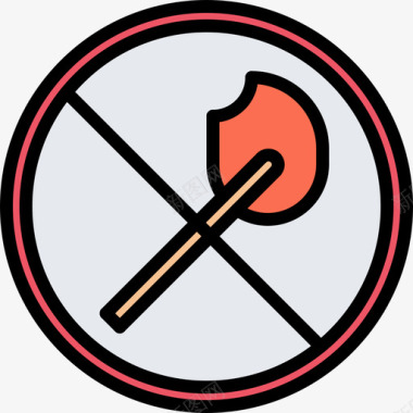 禁止开火消防员16彩色图标图标