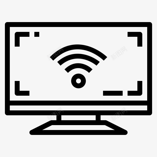 智能电视互联网12线性图标svg_新图网 https://ixintu.com 互联网 智能 电视 线性