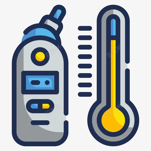 温度计医疗技术3线性颜色图标svg_新图网 https://ixintu.com 医疗 技术 温度计 线性 颜色