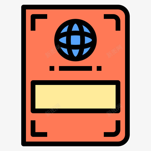护照旅行工具2线性颜色图标svg_新图网 https://ixintu.com 工具 护照 旅行 线性 颜色
