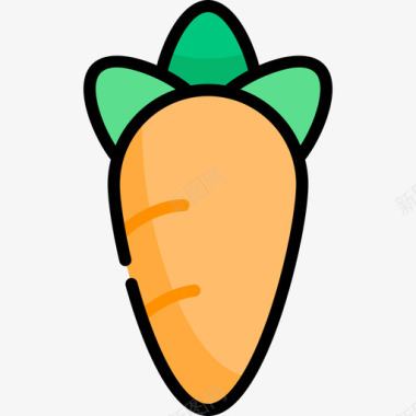 胡萝卜水果和蔬菜50线形颜色图标图标