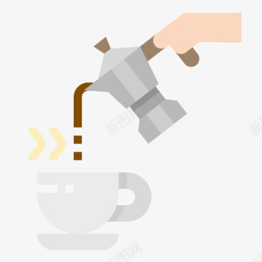 咖啡杯自由职业者3扁平图标图标