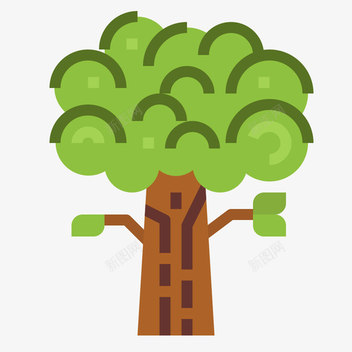 橡树4号树平坦图标svg_新图网 https://ixintu.com 号树 平坦 橡树