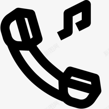 电话音响和音乐1线性图标图标