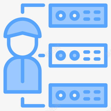网络网络和数据库4蓝色图标图标