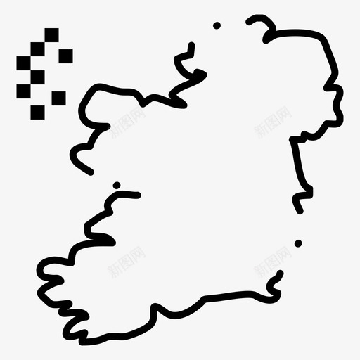 世界爱尔兰地图图标svg_新图网 https://ixintu.com 世界 地图 点线 爱尔兰 独立日 规则