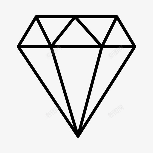 钻石珠宝基本ui元素常规线条图标svg_新图网 https://ixintu.com 元素 基本 常规 珠宝 线条 钻石