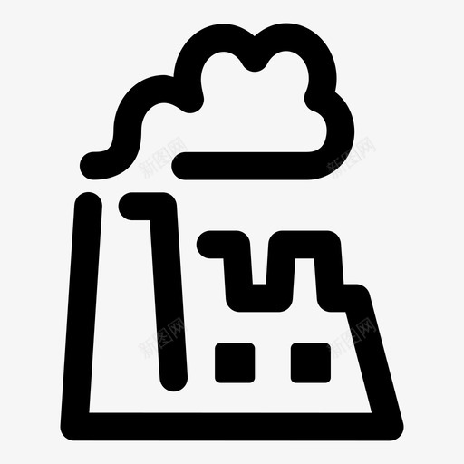 工厂污染建筑物烟囱图标svg_新图网 https://ixintu.com 其他 发电厂 工厂 建筑物 污染 烟囱
