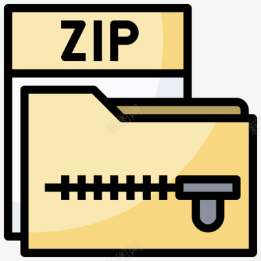 Zip文件文件和文件夹27线性颜色图标图标