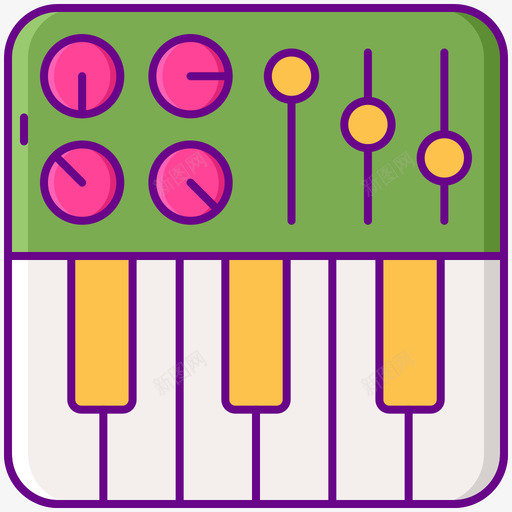 Midiedm1线性颜色图标svg_新图网 https://ixintu.com Midi edm 线性 颜色