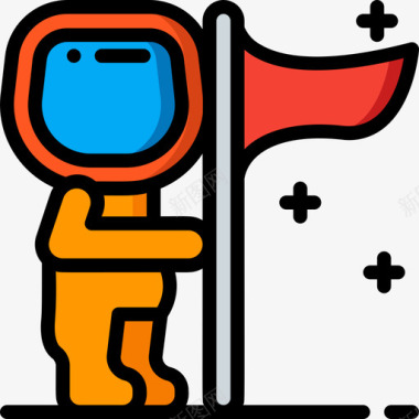 宇航员宇航员1线性颜色图标图标