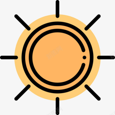 太阳天气239线性颜色图标图标
