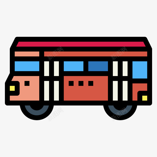 巴士巴士站3线颜色图标svg_新图网 https://ixintu.com 巴士 巴士站 颜色