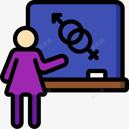 平等女权主义23线性色彩图标svg_新图网 https://ixintu.com 女权主义 平等 线性 色彩