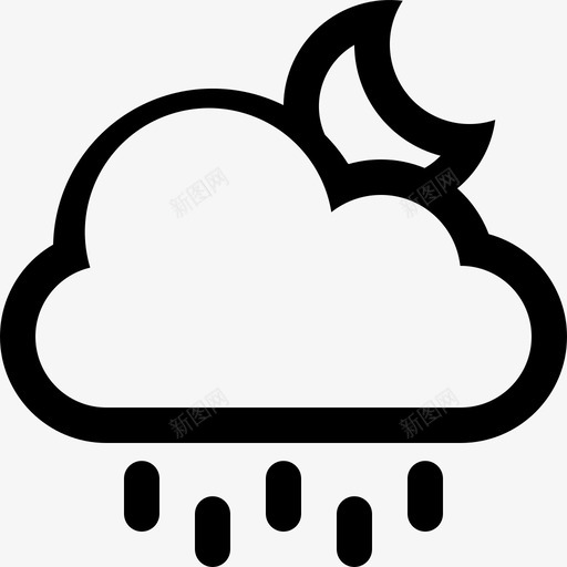 Cloud Rain Moonsvg_新图网 https://ixintu.com Cloud Rain Moon