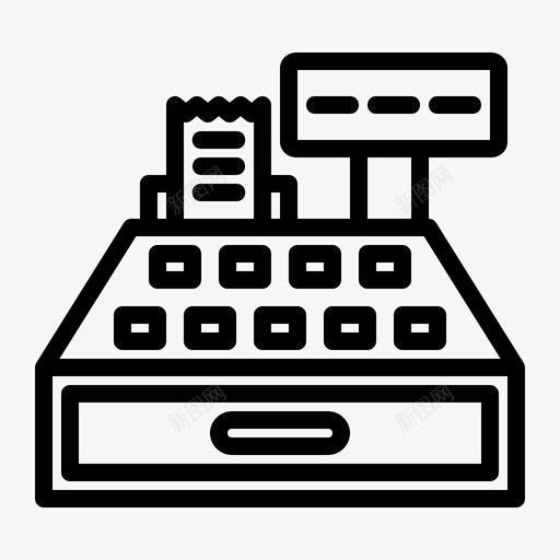 订单结账账单计算收银机图标svg_新图网 https://ixintu.com 交易 收银机 柜台 电子商务 结账 计算 订单 设备 账单 购物 销售点