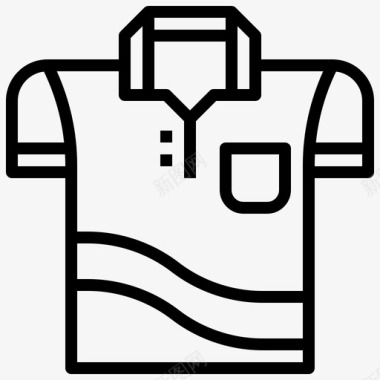 马球衫高尔夫41直线型图标图标