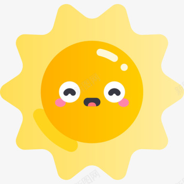 太阳热带48度平坦图标图标