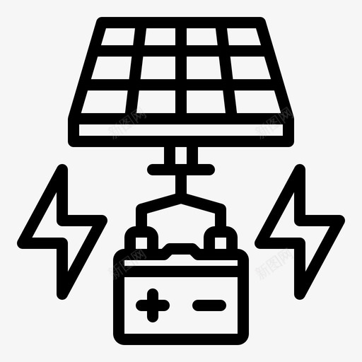 太阳能板生态能源图标svg_新图网 https://ixintu.com 太阳能 屋顶 生态 能源
