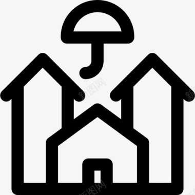 家庭保险商业房屋图标图标