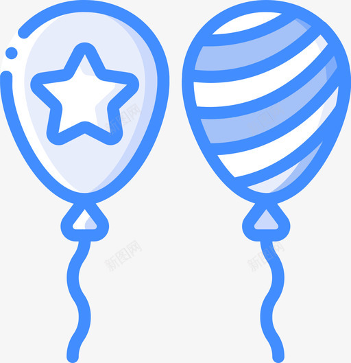 气球独立日5蓝色图标svg_新图网 https://ixintu.com 气球 独立日 蓝色