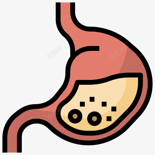 胃人体解剖学5线颜色图标svg_新图网 https://ixintu.com 人体 解剖学 颜色