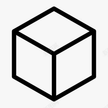 立方体盒子尺寸图标图标